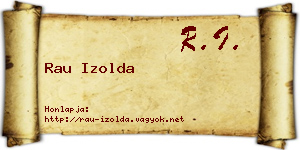 Rau Izolda névjegykártya